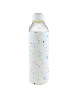 Water Bottle, Glass Porter cream, terrazzo
