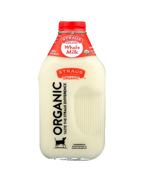 Whole Milk, Half Gallon + $3 Bottle Deposit Straus