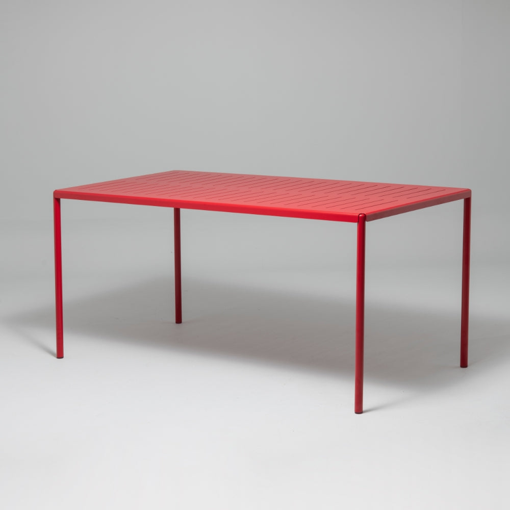 Frame Metal Garden Table, 6 Seater, Berry Red - sazy.com product image