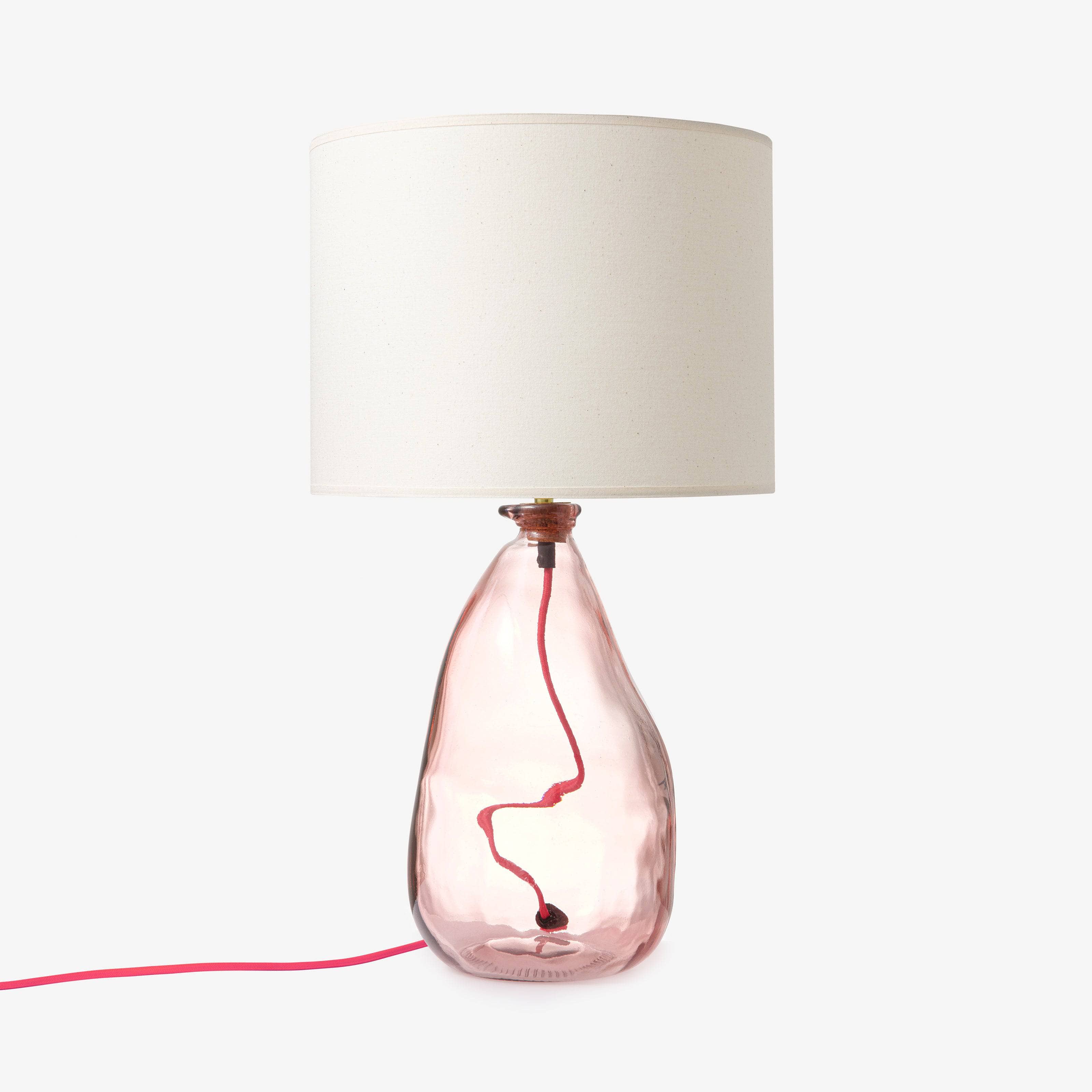 blush pink glass lamp