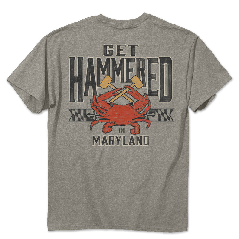 Get Hammered in Maryland Crab T-Shirt Back