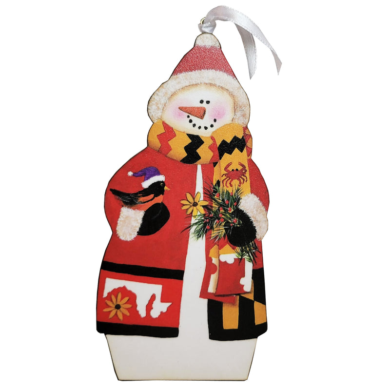 Maryland Snowman Ornament