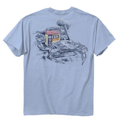 Crab Bay Pattern Light Blue Ladies T-Shirt 2XL