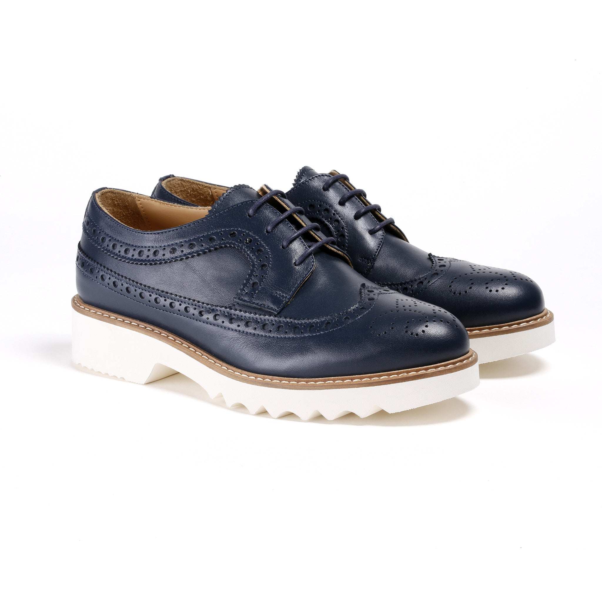 2017 Women's Navy Brogue Wingtip – Kabaccha