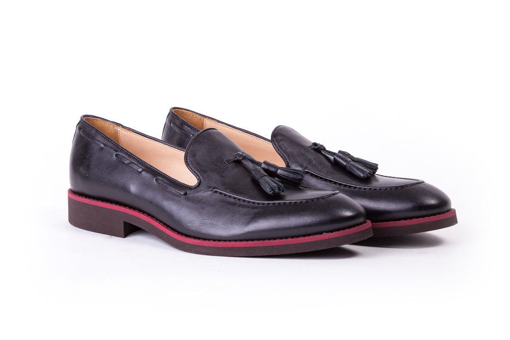 Oxblood Accented Tassel Loafer 