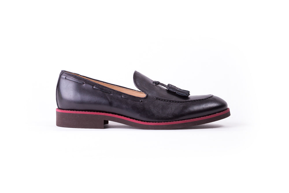 Oxblood Accented Tassel Loafer 