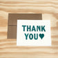 Thank You Heart - single card - wood type letterpress printed