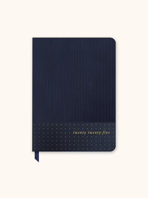 2025 Dots on Twilight Blue Medium Dual-Textured Planner - The Blessed Nest