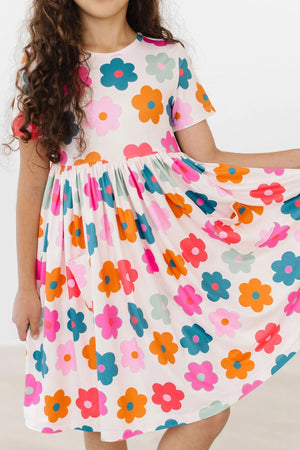 Retro Florals Pocket Twirl Dress - The Blessed Nest