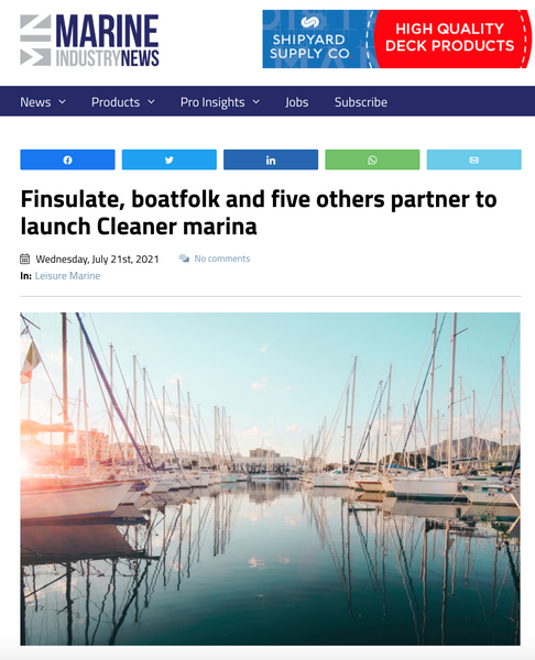 Cleaner marina featured by Marine Industry News