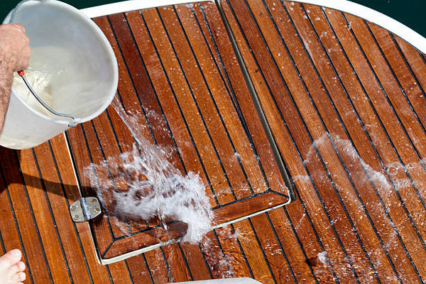 Cleaning boat deck