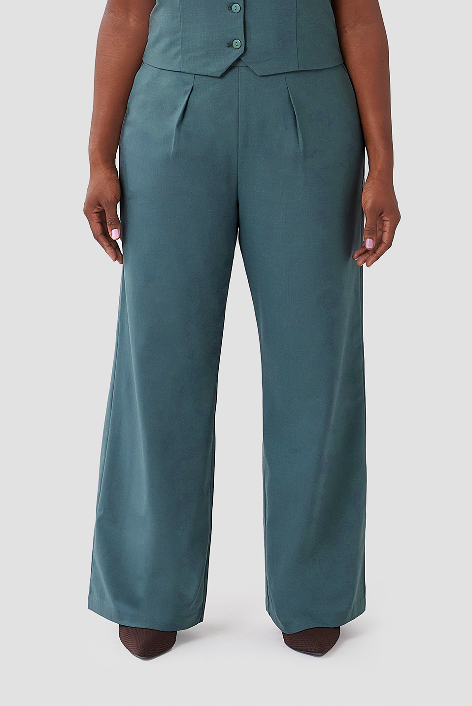 Ollie High-Waist Wide Leg Wool Pant