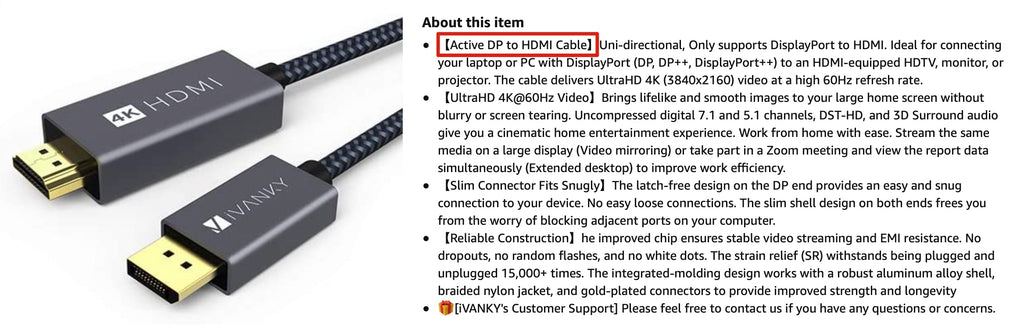 DisplayPort to HDMI: Do I Need an Active DisplayPort Cable? – iVANKY