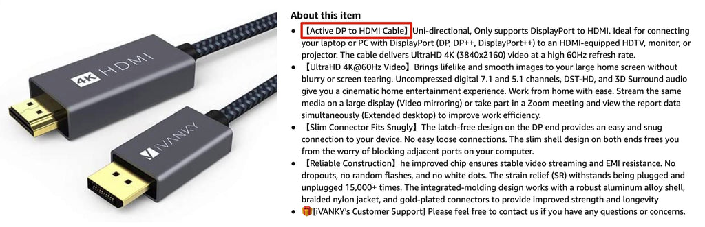 DisplayPort a HDMI: ¿Necesito un cable DisplayPort activo? – iVANKY