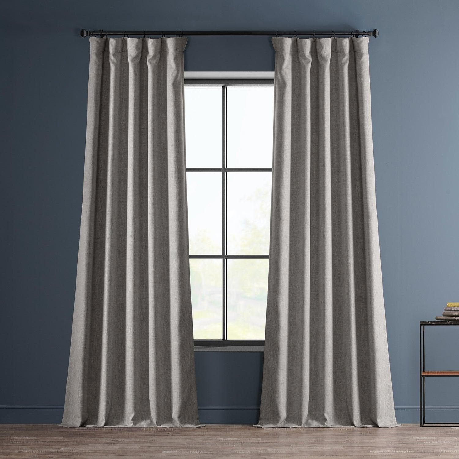 Clay Textured Faux Linen Room Darkening Curtain