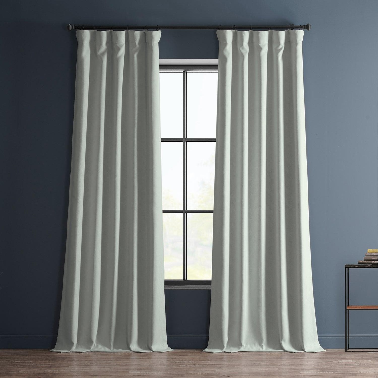 Oyster Textured Faux Linen Room Darkening Curtain