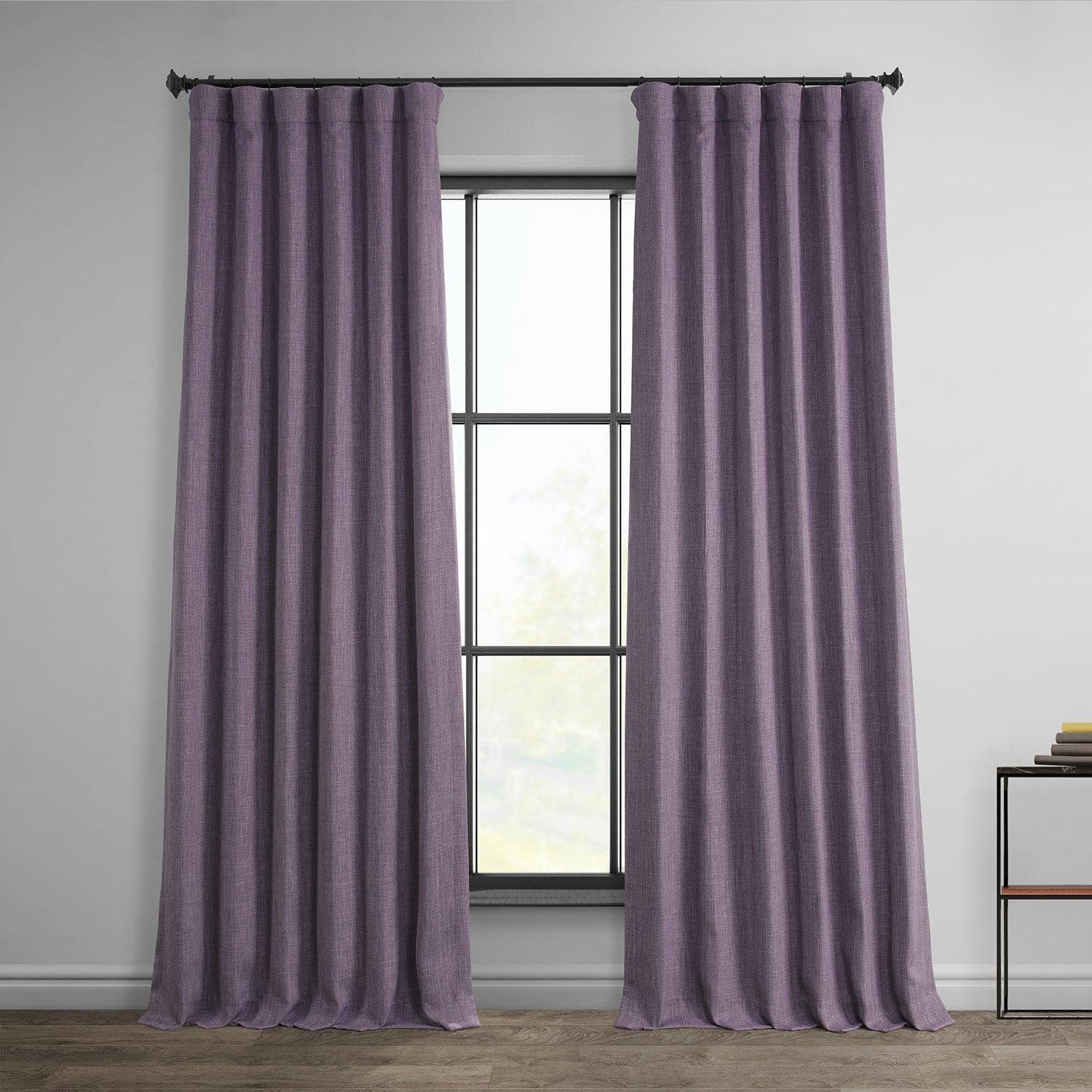 Iris Textured Faux Linen Room Darkening Curtain