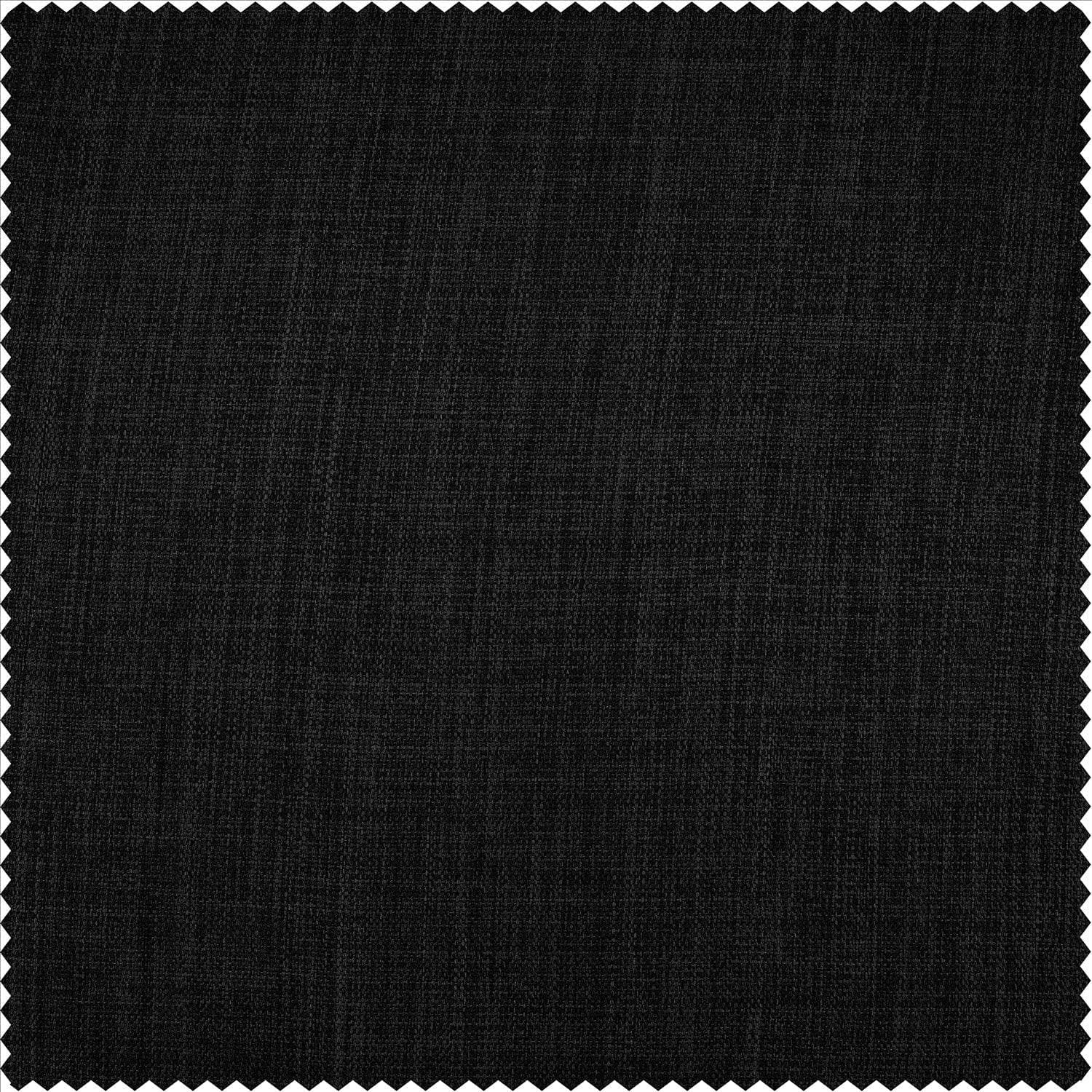 Essential Black Textured Faux Linen Swatch