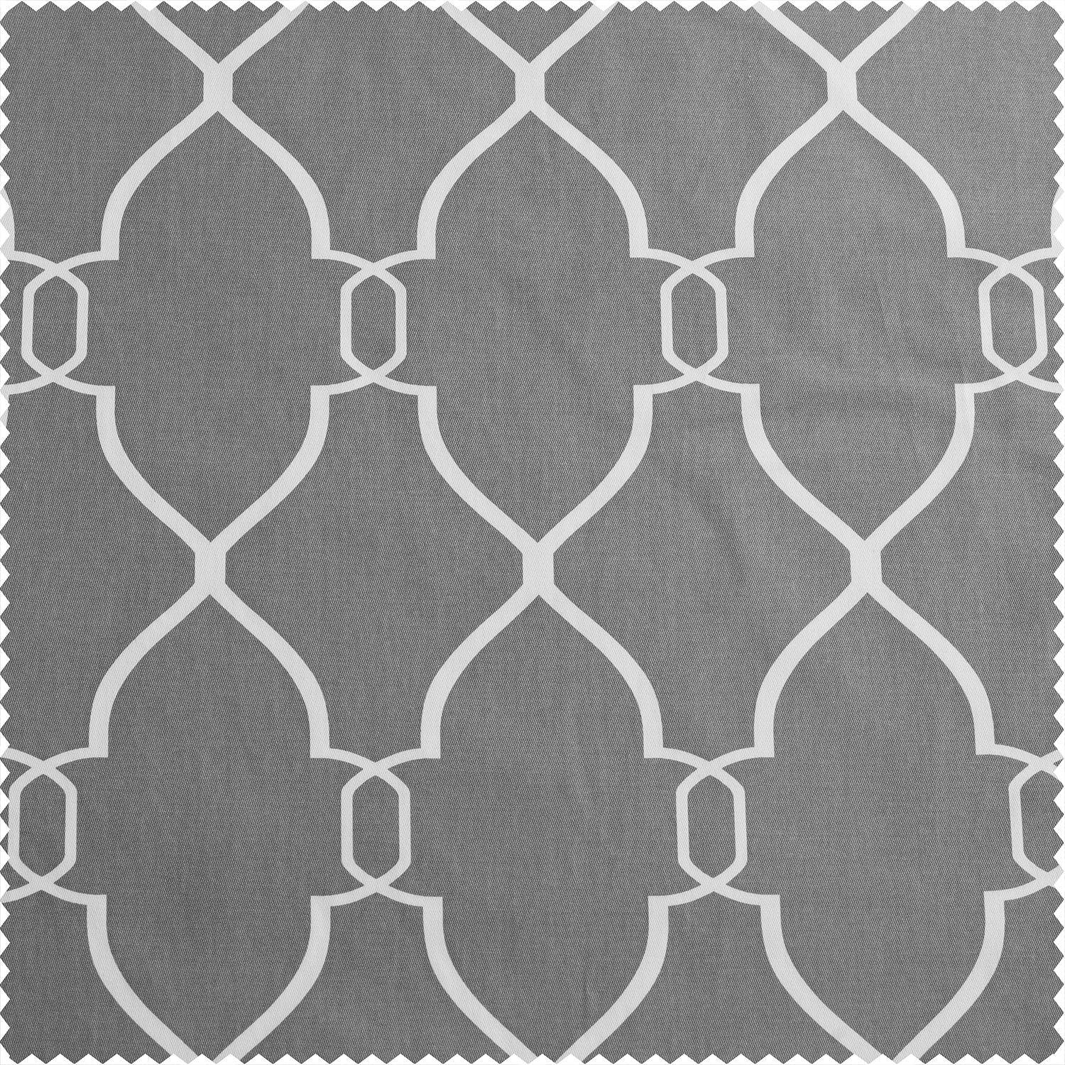 Aiden Grey Printed Cotton Blackout Swatch