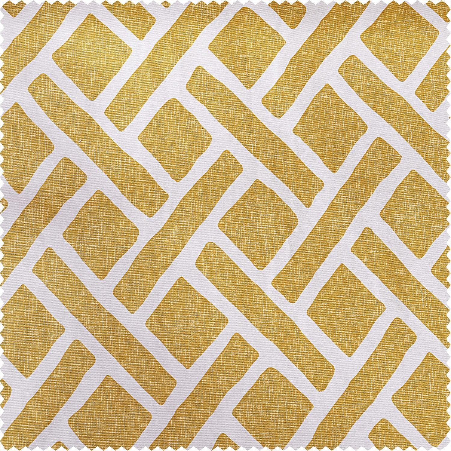 Martinique Yellow Printed Cotton Blackout Swatch