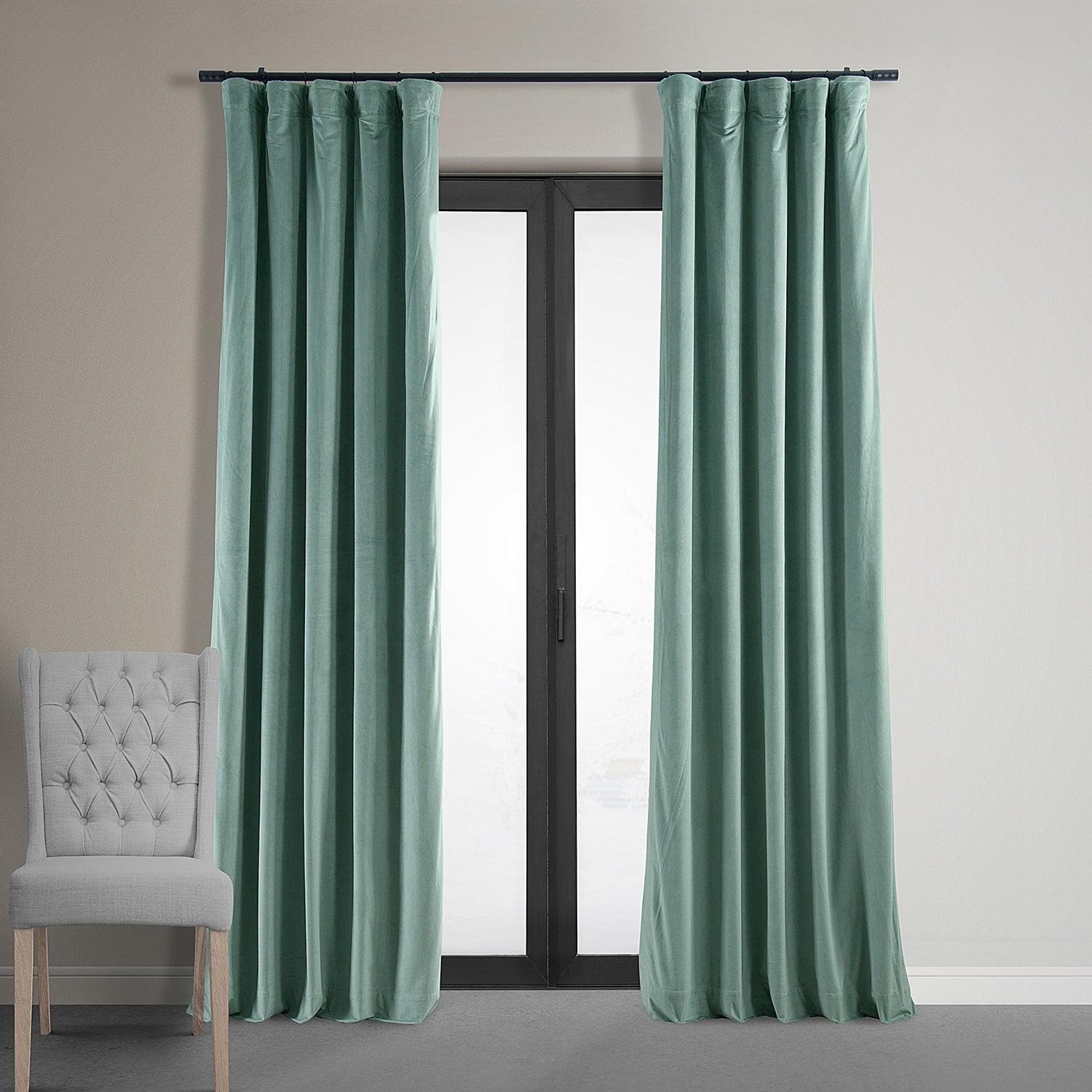 Aqua Mist Signature Velvet Blackout Curtain