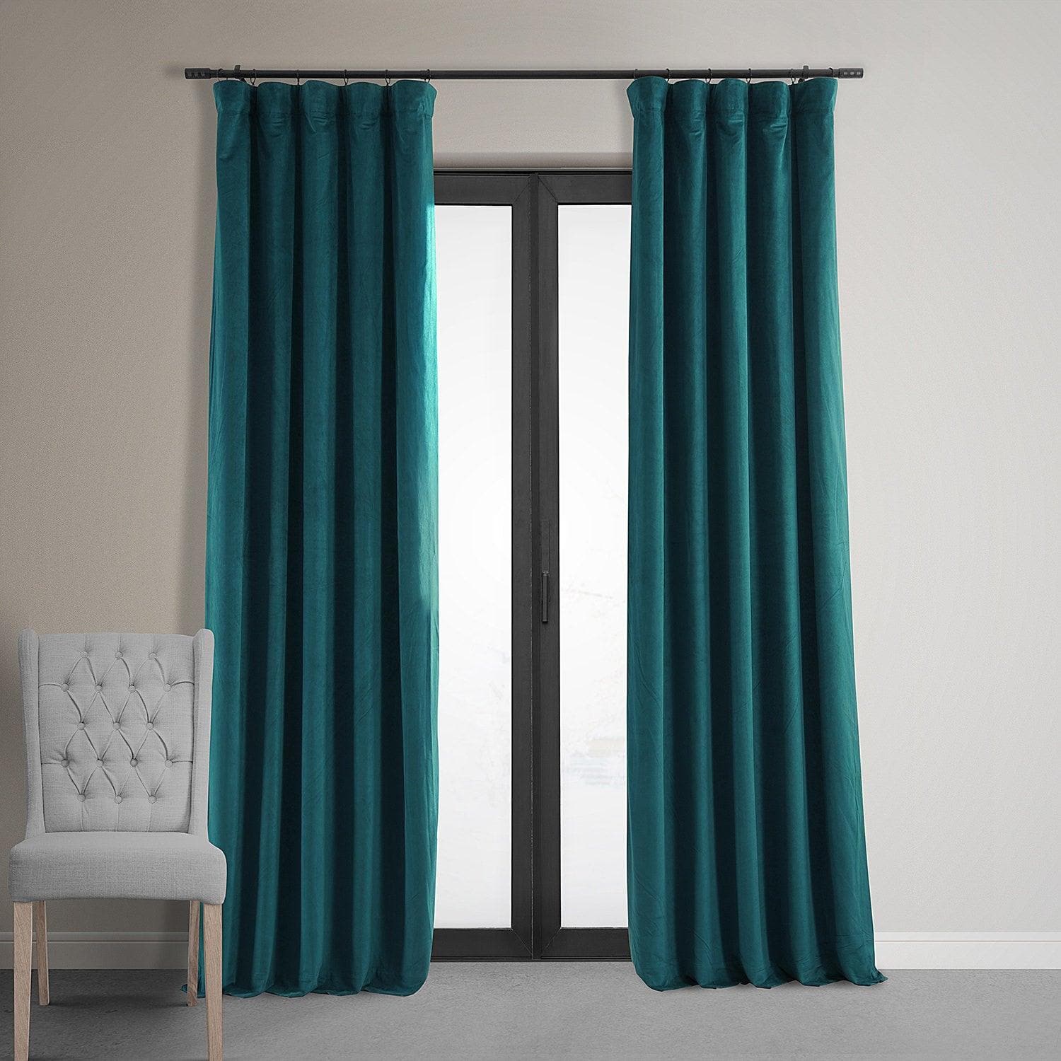 Everglade Teal Signature Velvet Blackout Curtain