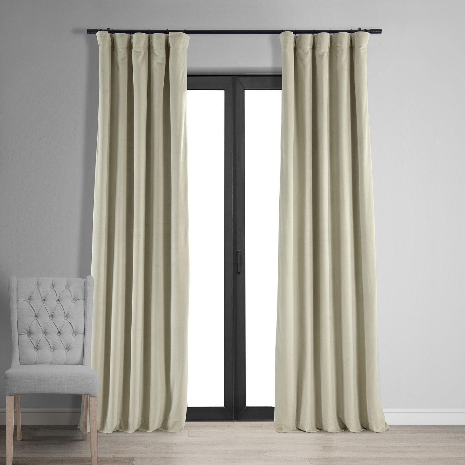 Cool Beige Signature Velvet Blackout Curtain