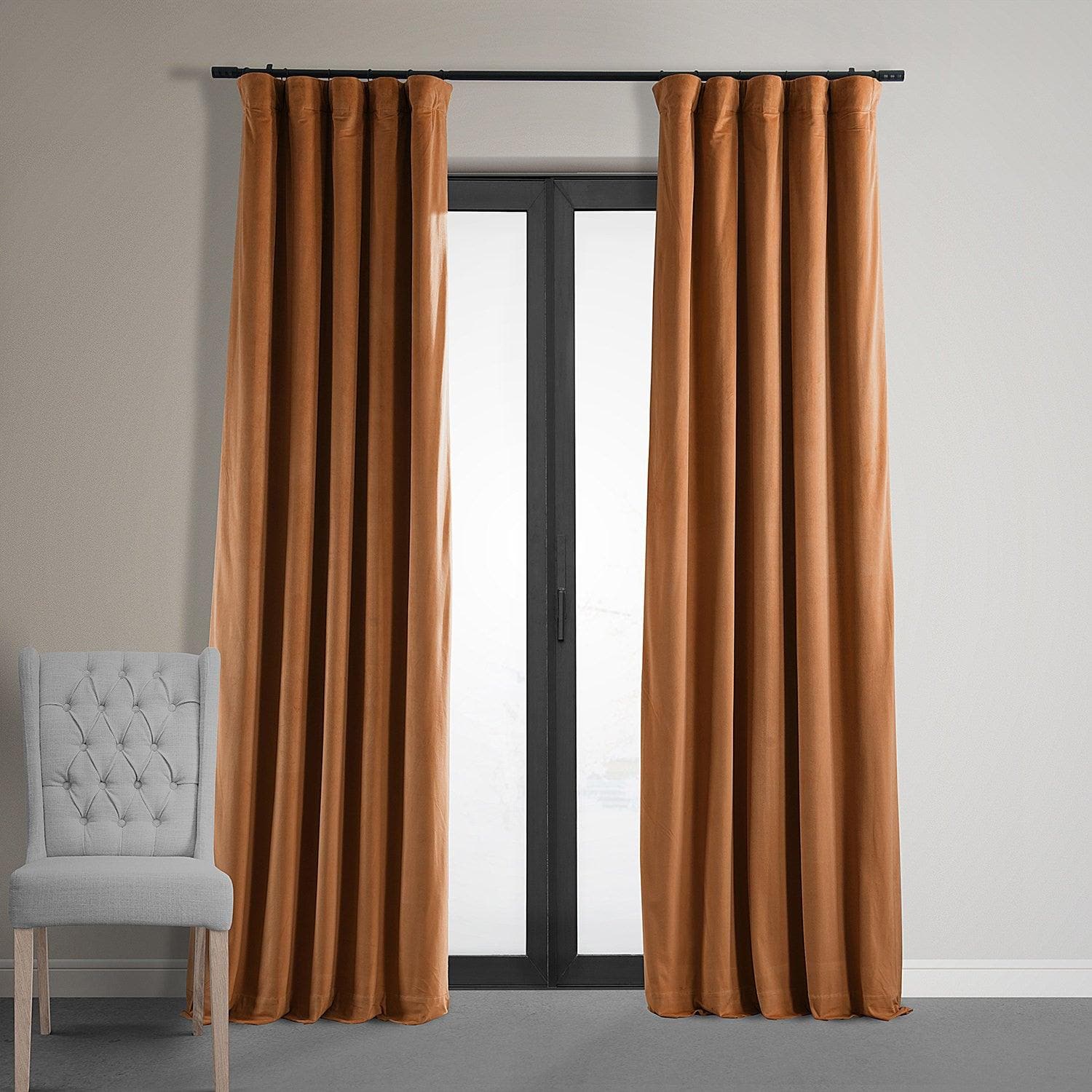 Burnt Pumpkin Signature Velvet Blackout Curtain