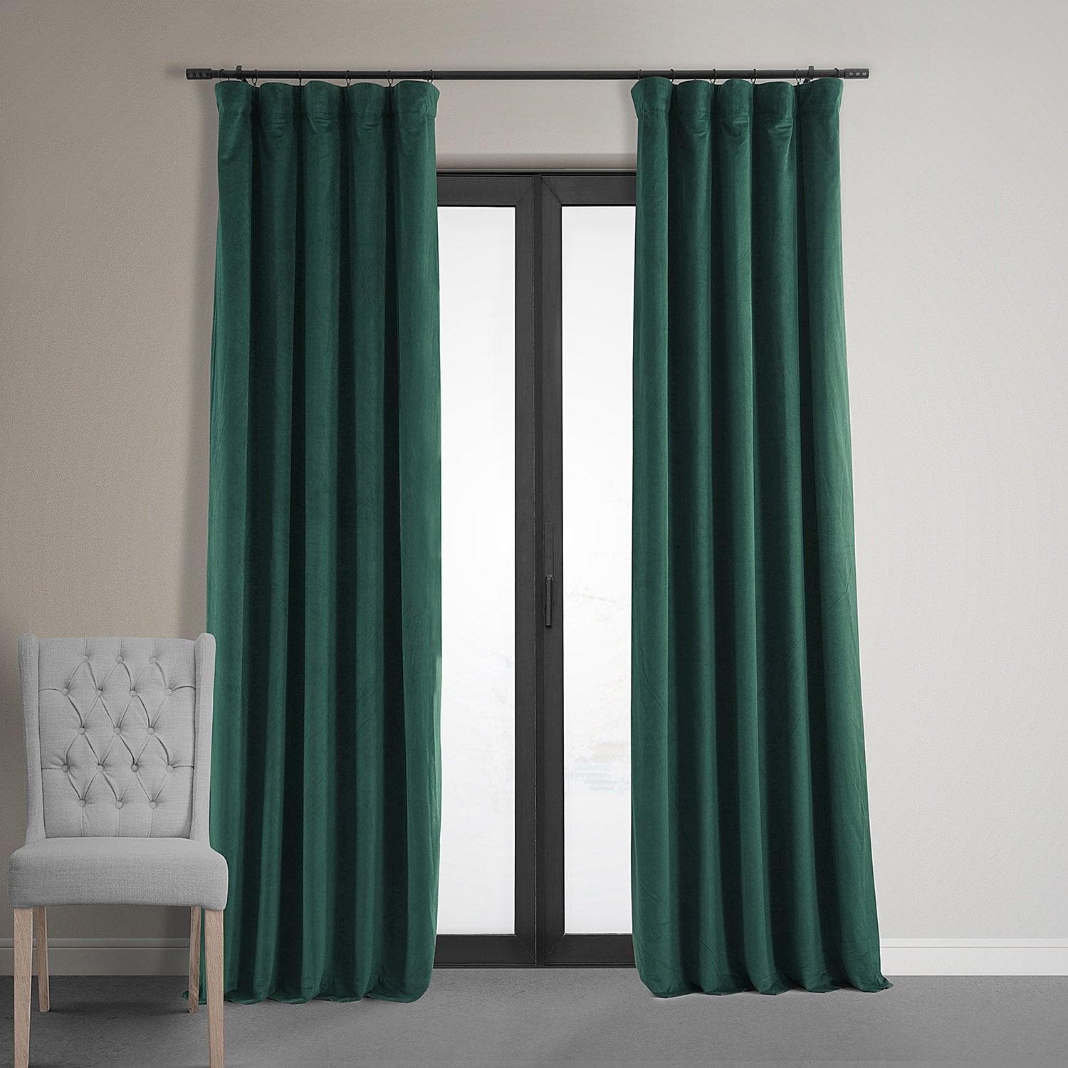 Blackforest Green Signature Velvet Blackout Curtain