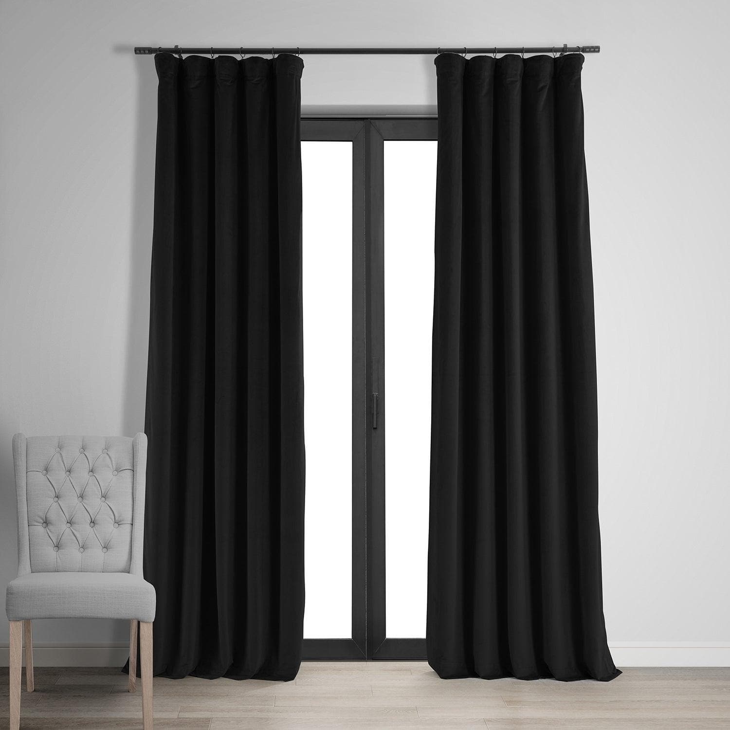 Warm Black Signature Velvet Blackout Curtain