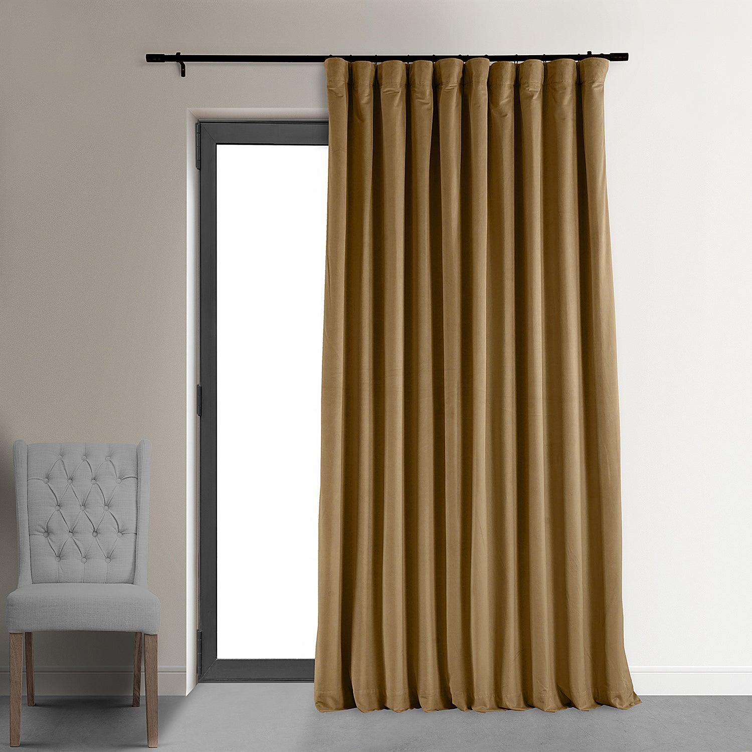 Amber Gold Signature Extra Wide Velvet Blackout Curtain