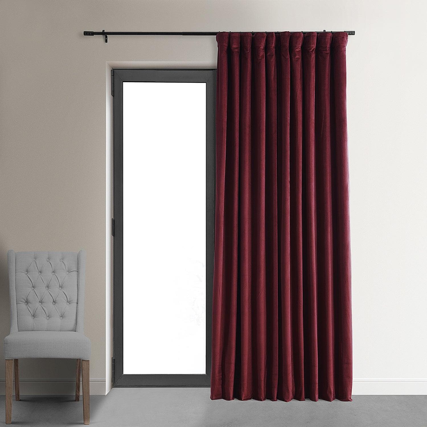 Burgundy Signature Extra Wide Velvet Blackout Curtain