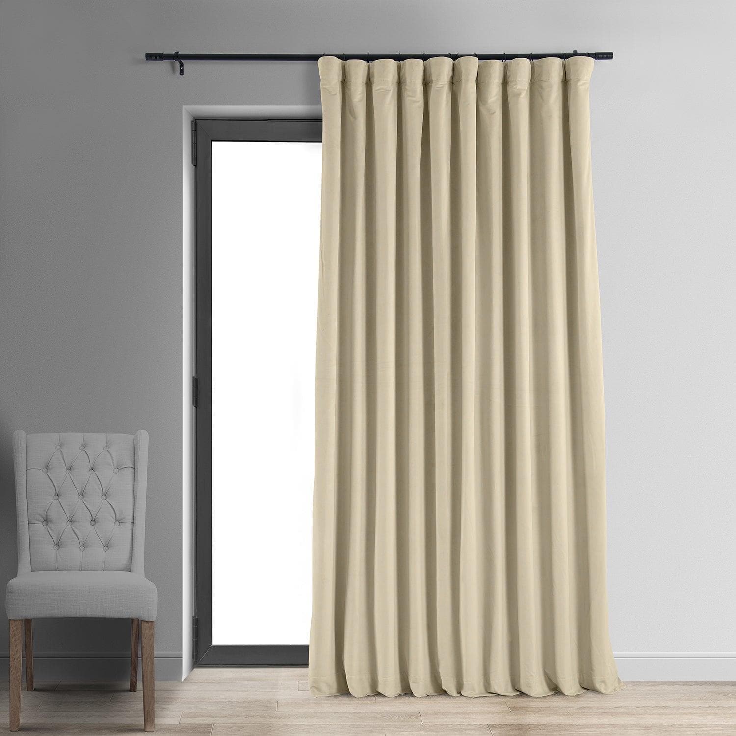 Ivory Signature Extra Wide Velvet Blackout Curtain