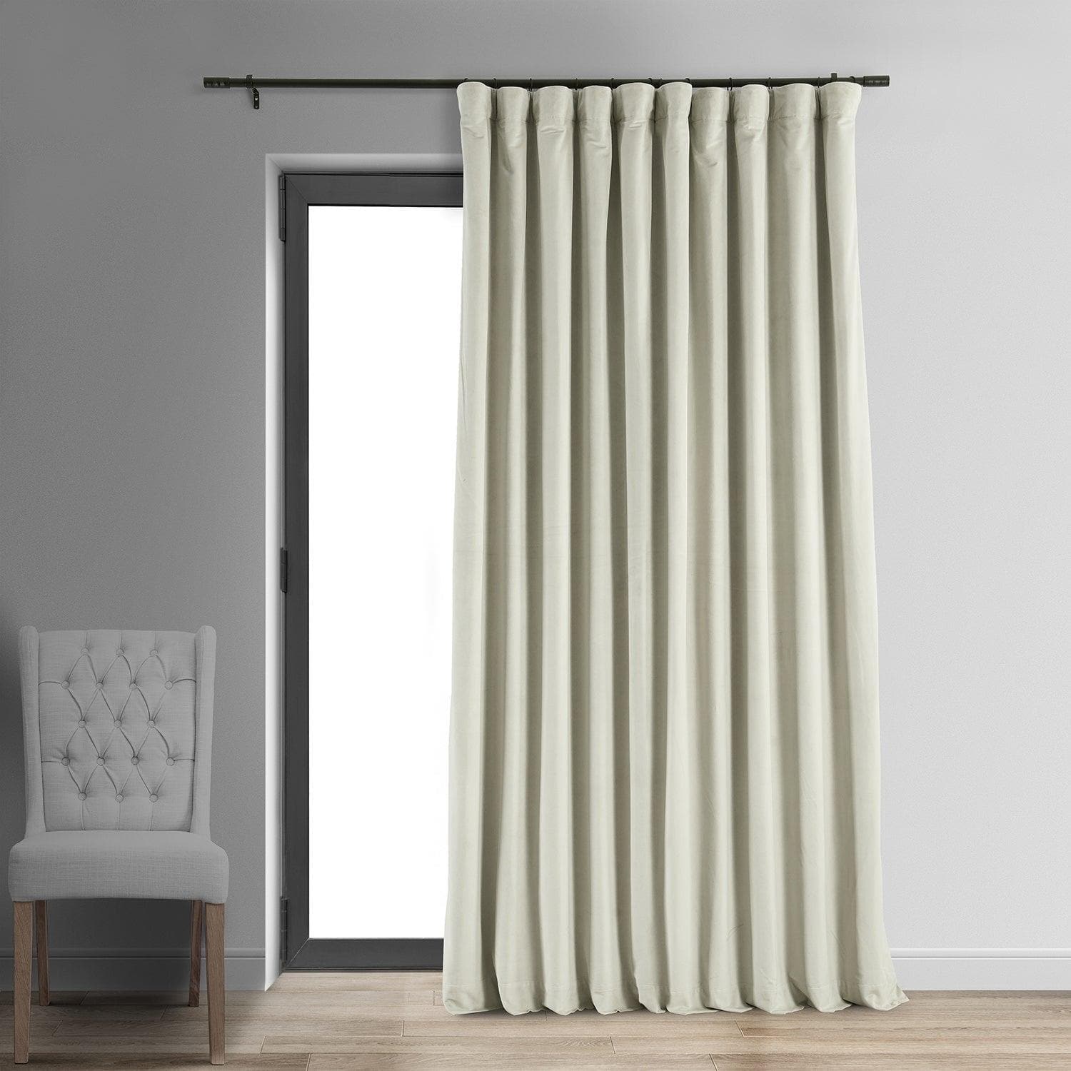 Warm Off White Signature Extra Wide Velvet Blackout Curtain