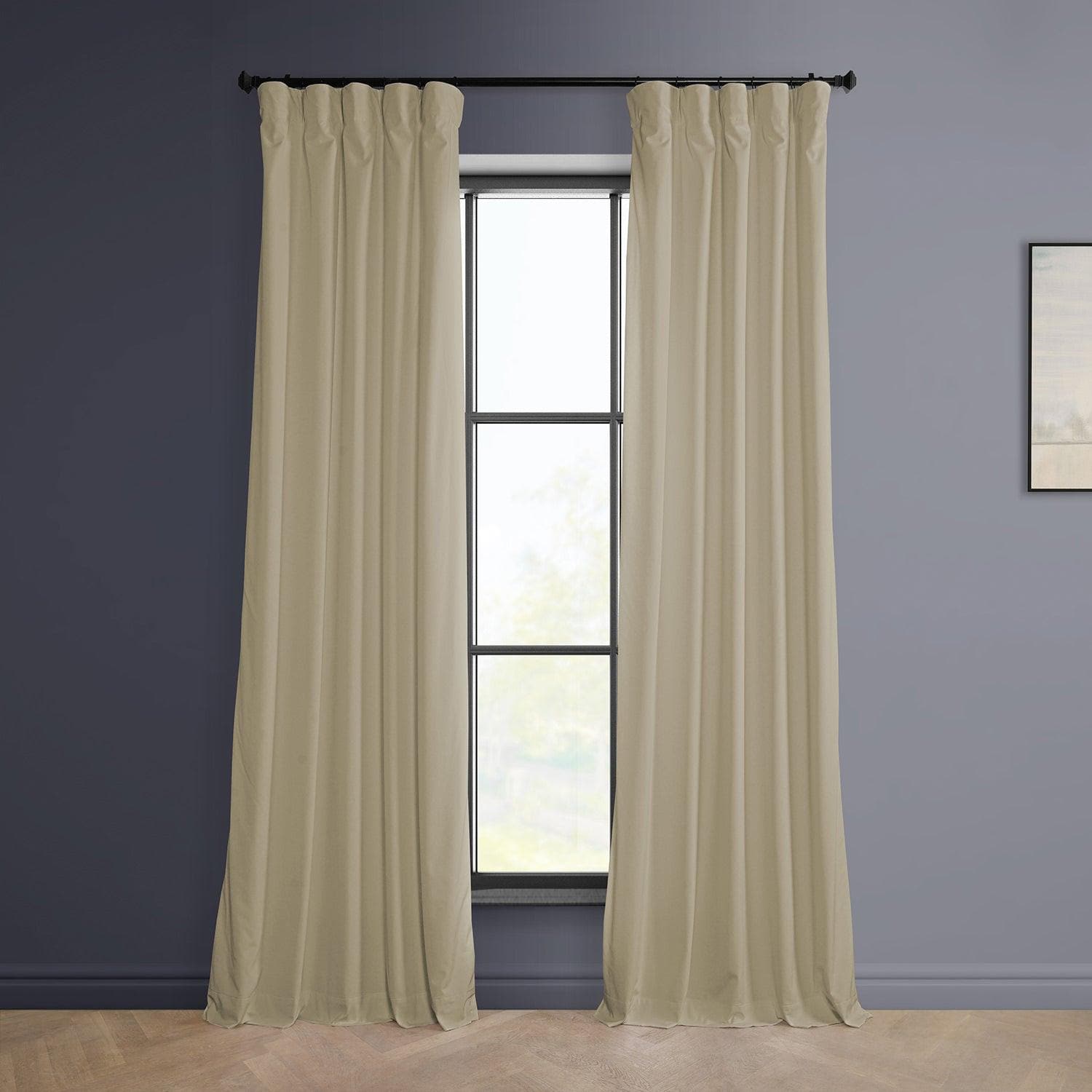Light Beige Heritage Plush Velvet Curtain