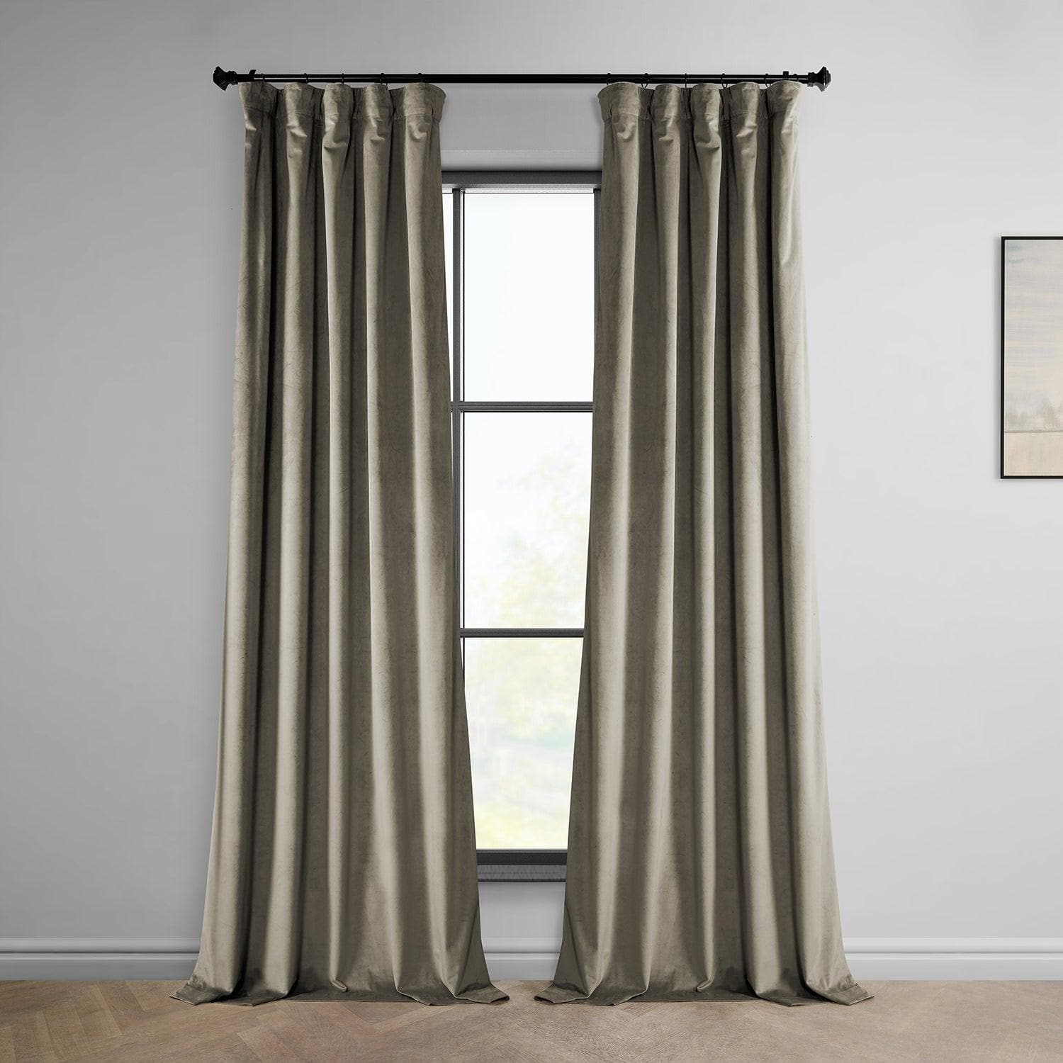 Gallery Taupe Heritage Plush Velvet Curtain