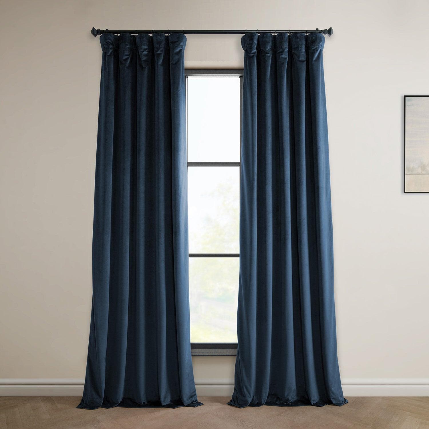 Eternal Blue Heritage Plush Velvet Curtain