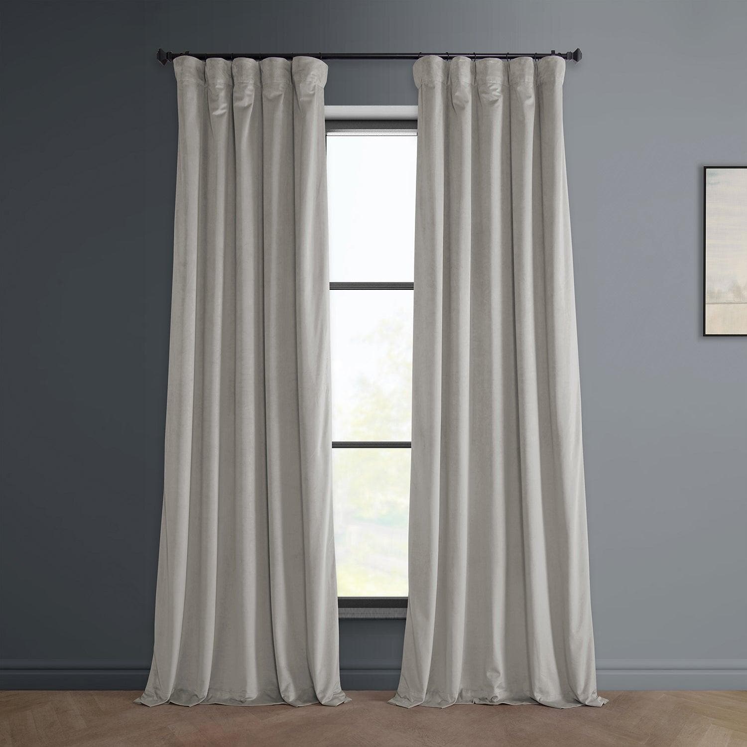City Grey Heritage Plush Velvet Curtain