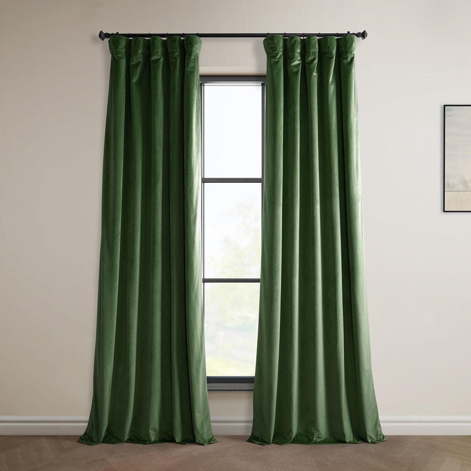 Eden Green Heritage Plush Velvet Curtain