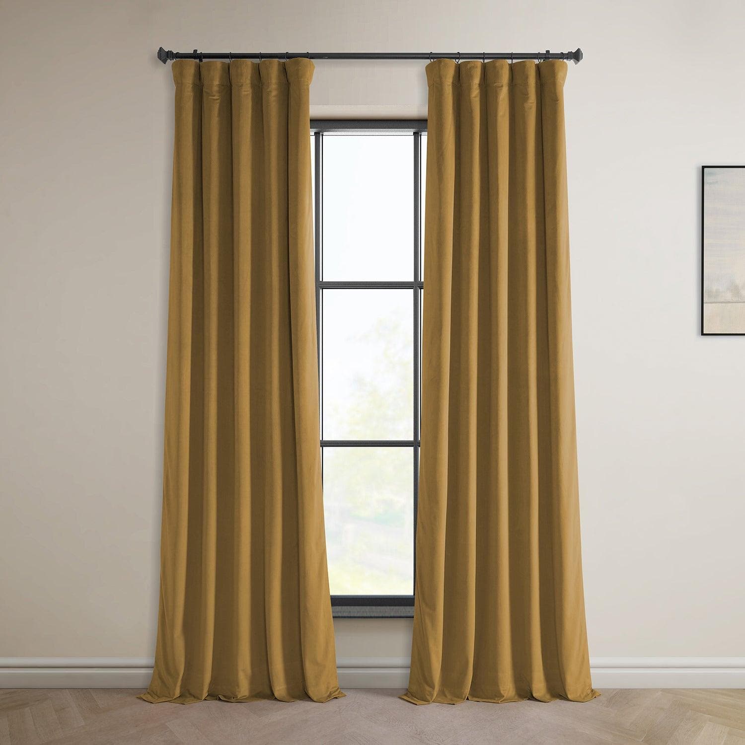 Retro Gold Heritage Plush Velvet Curtain