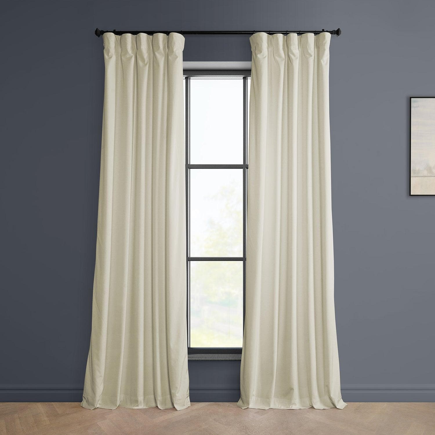 Au Lait Crème Heritage Plush Velvet Curtain