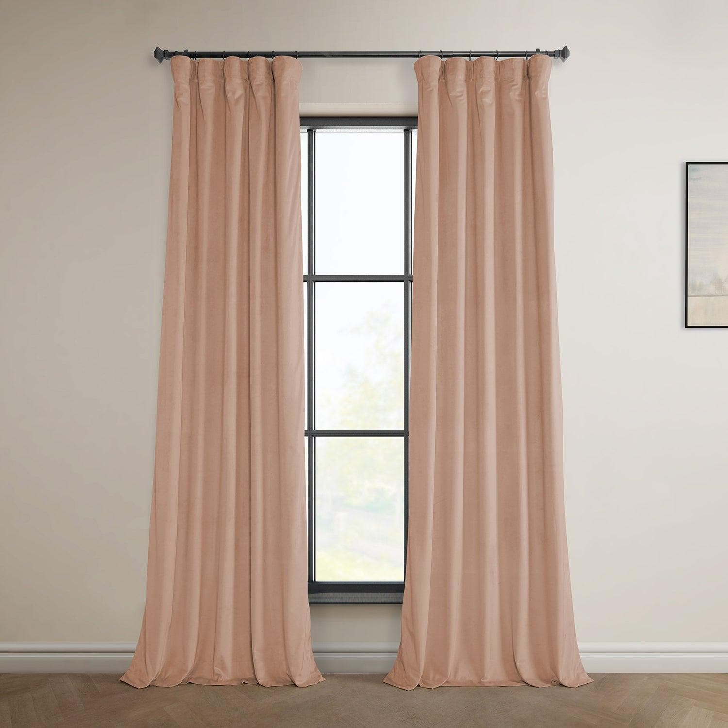 Peach Blossom Heritage Plush Velvet Curtain