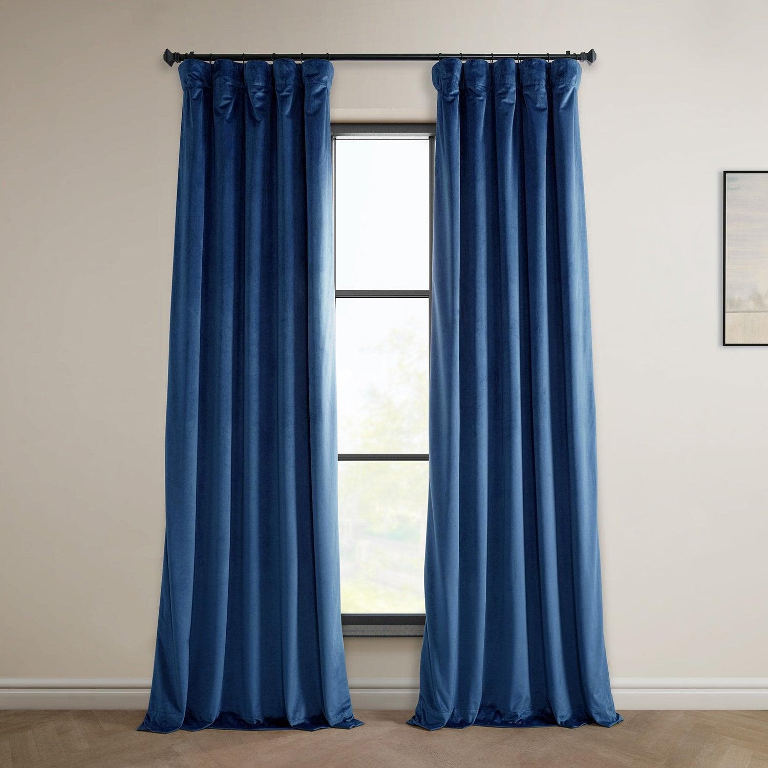 Pisces Blue Heritage Plush Velvet Curtain