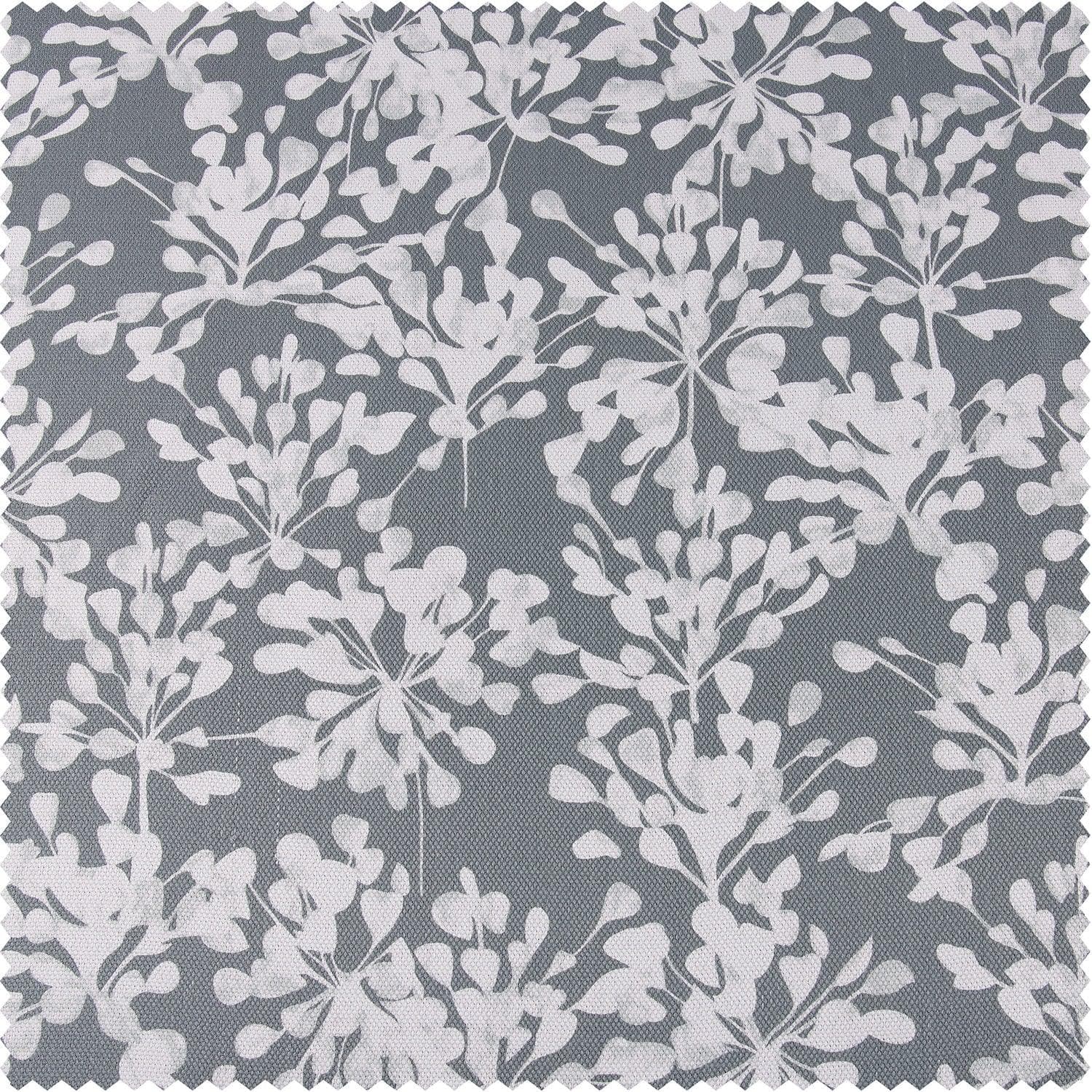 Botanic Grey Printed Faux Linen Swatch