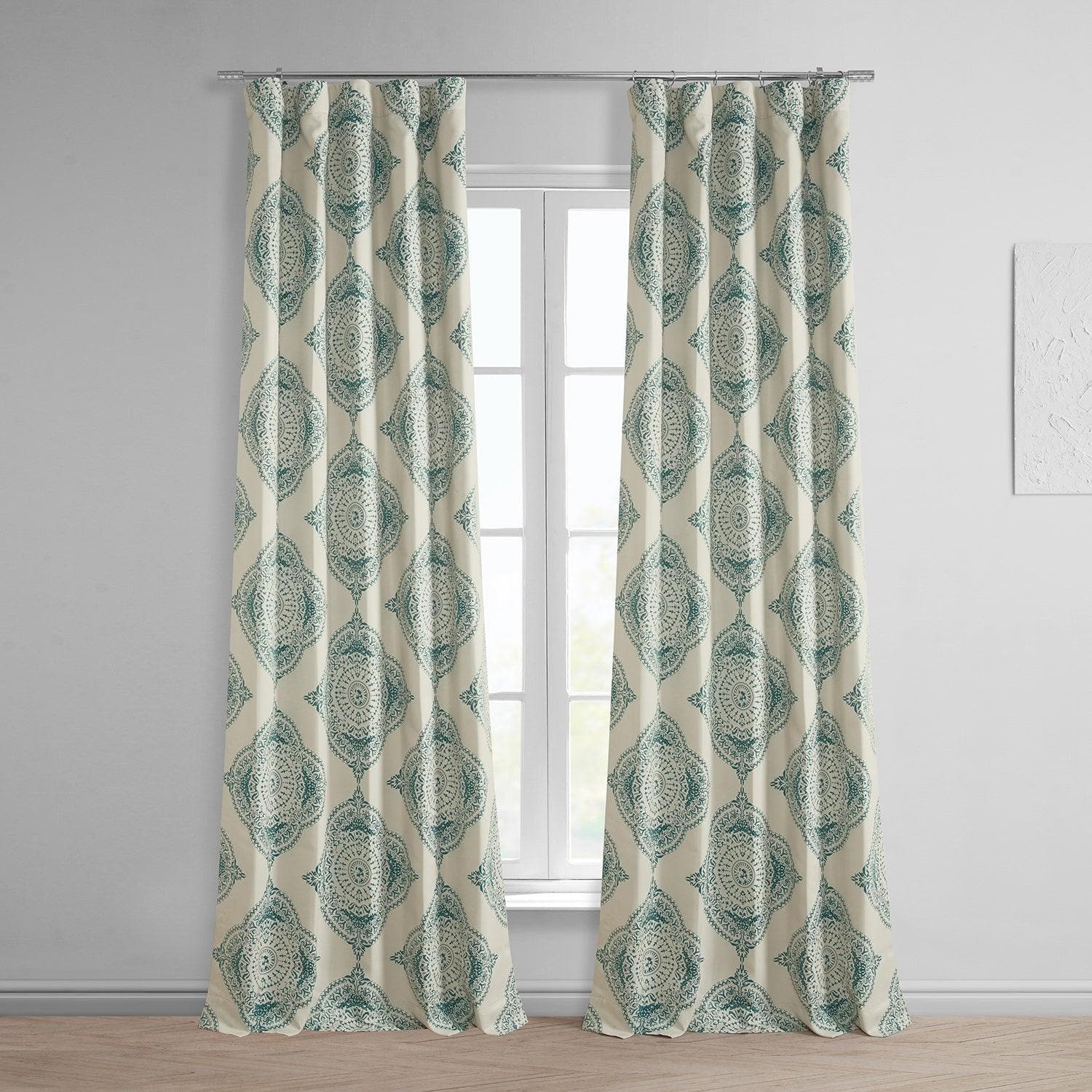 Henna Teal Room Darkening Curtain