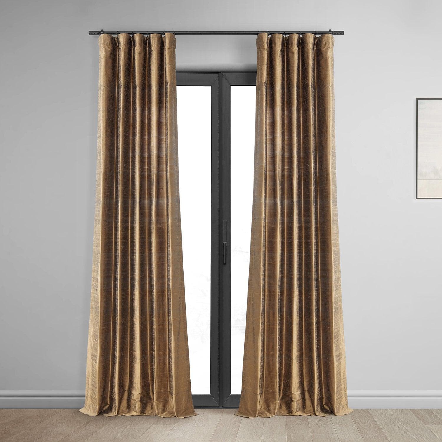 Mocha Textured Dupioni Silk Curtain