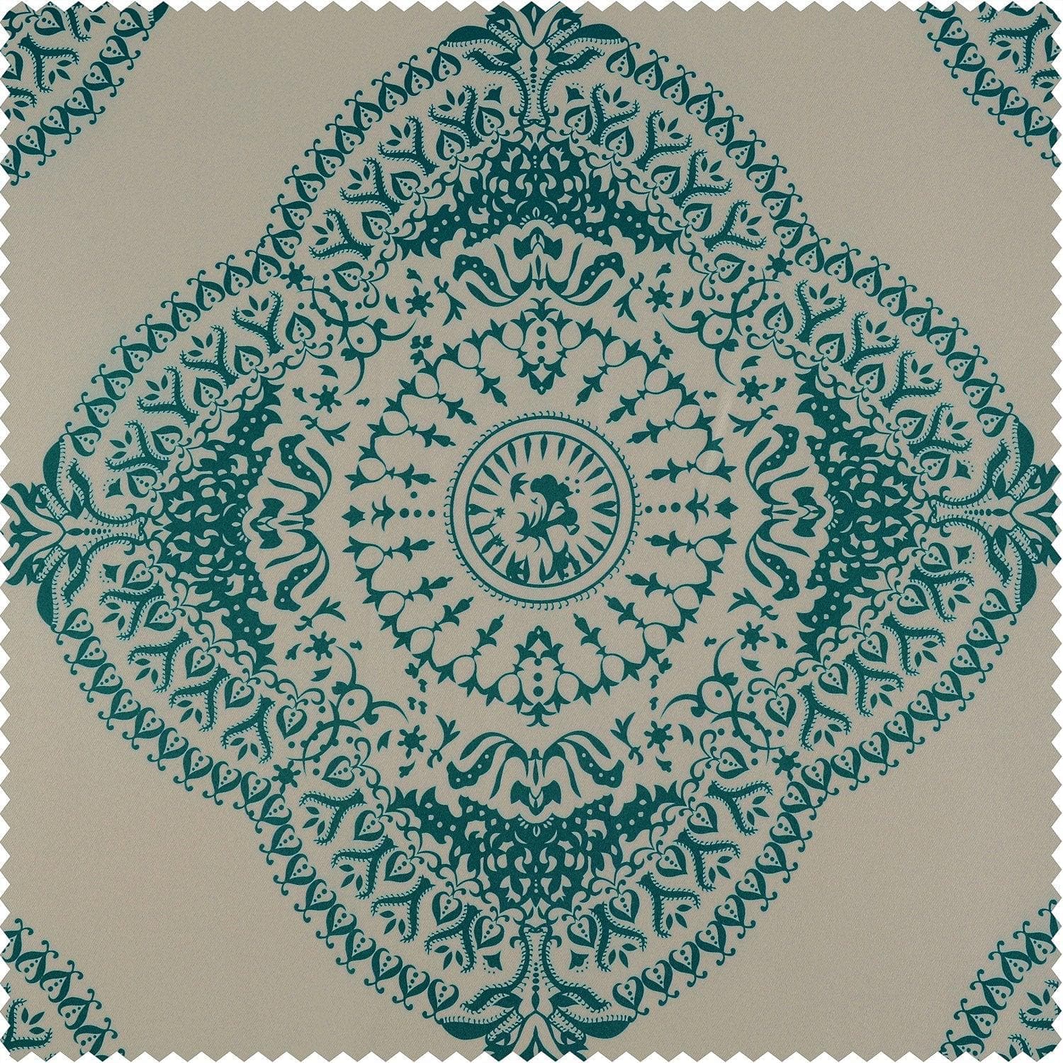 Henna Teal Printed Polyester Swatch