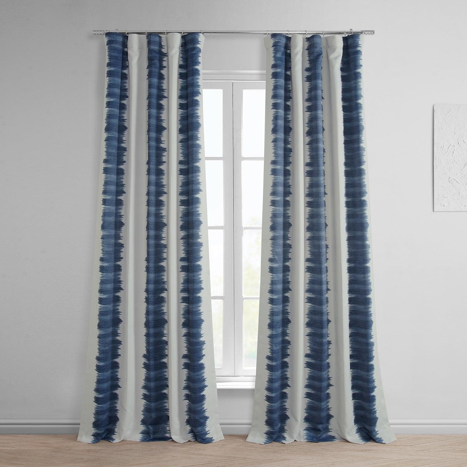 Flambe Blue Room Darkening Curtain