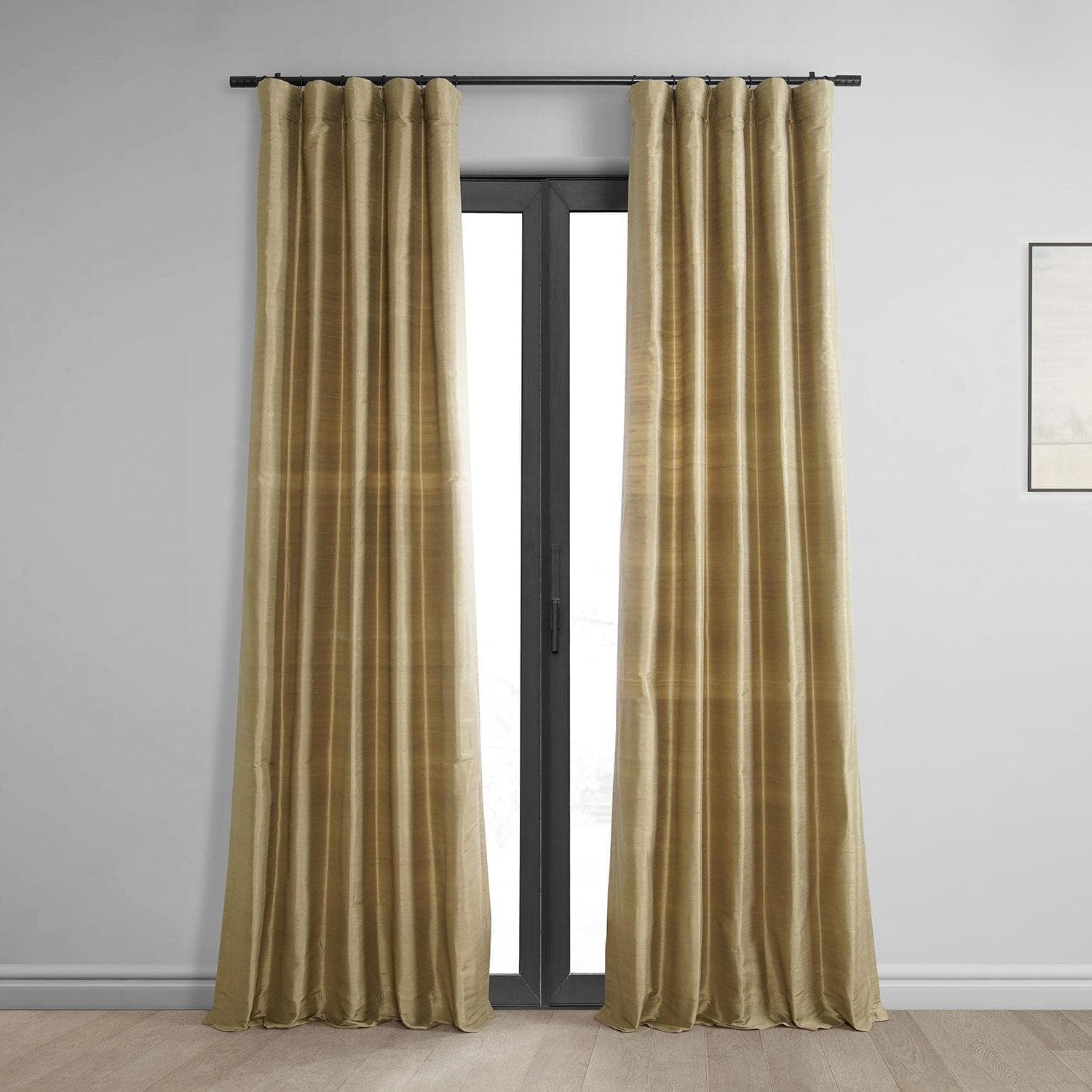 Livingstone Taupe Textured Dupioni Silk Curtain