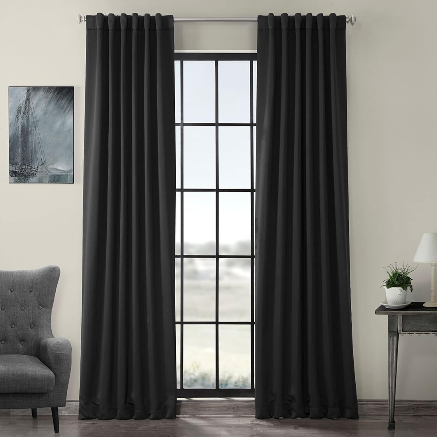Jet Black Room Darkening Curtain